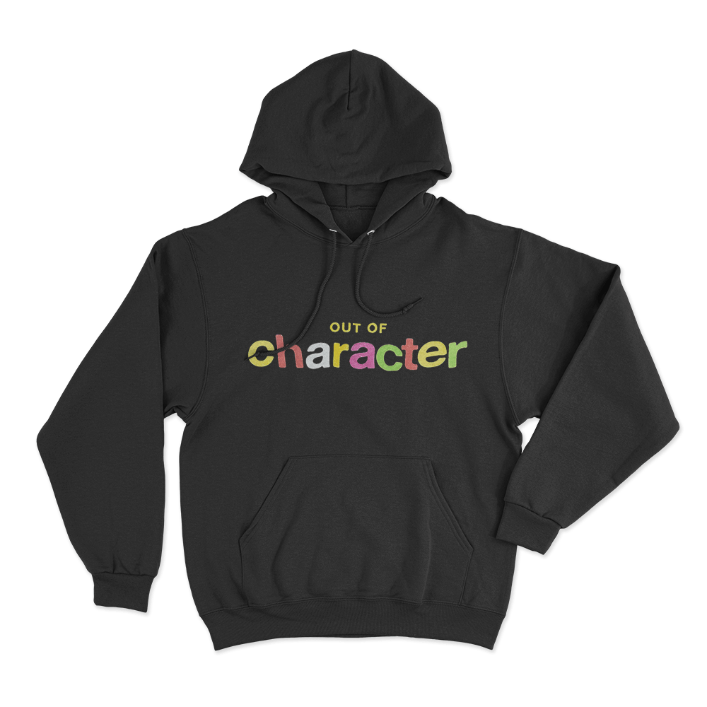 Colorful Out Of Character Unisex Hoodie Black Colorful Out Of Character Unisex Hoodie Black