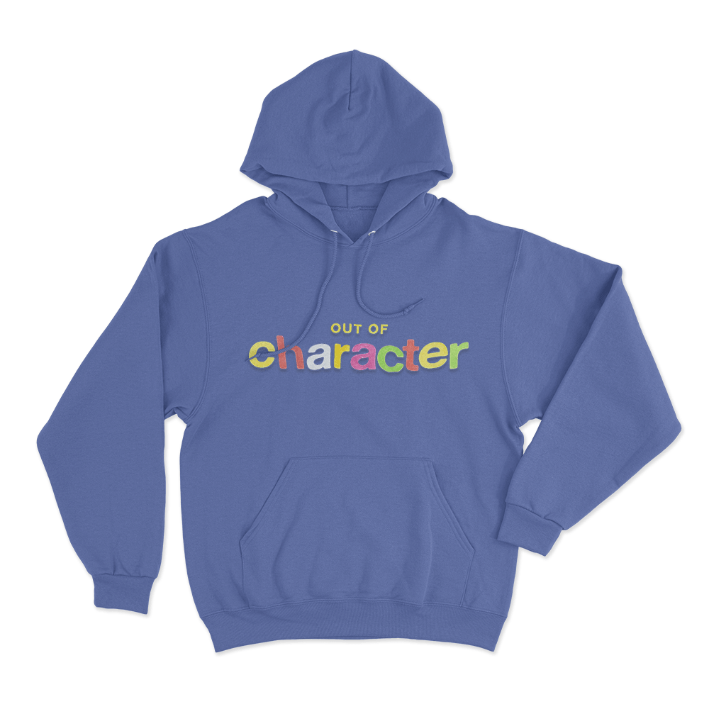 Colorful Out Of Character Unisex Hoodie Blue Colorful Out Of Character Unisex Hoodie Blue