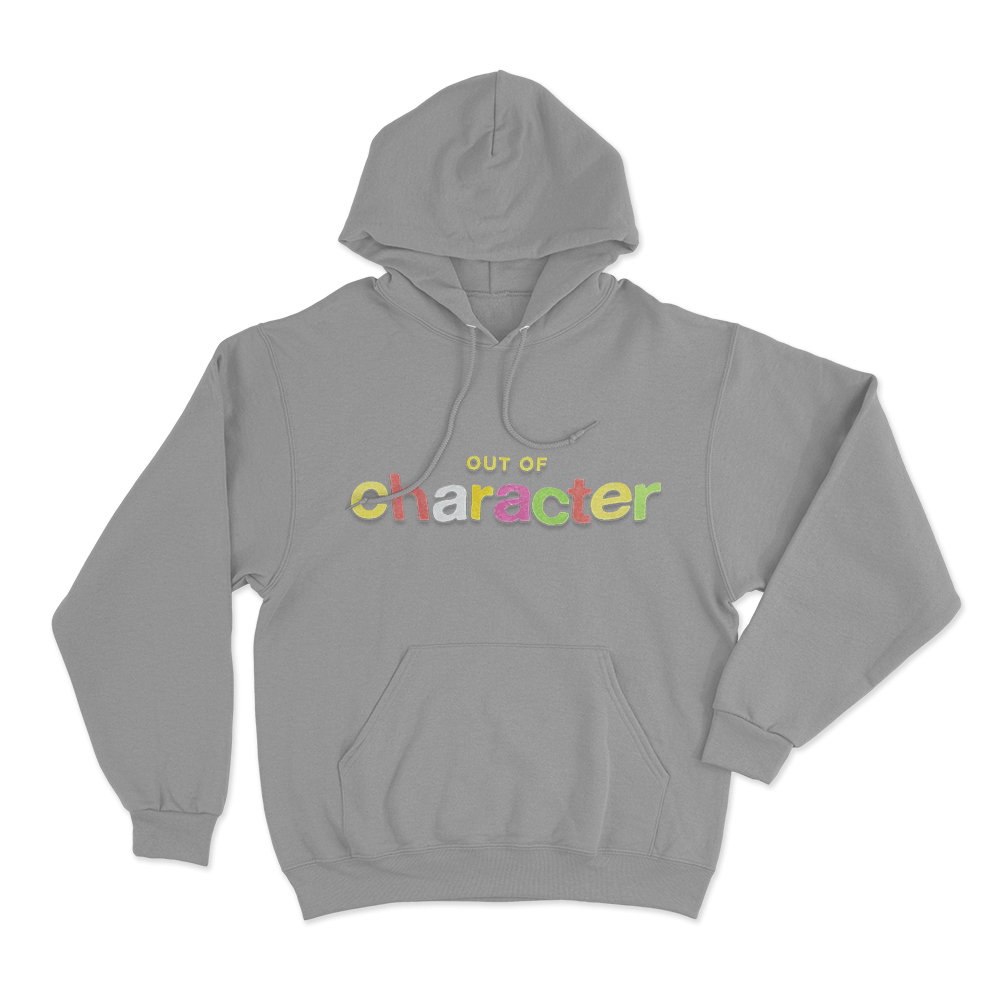 Colorful Out Of Character Unisex Hoodie Grey Colorful Out Of Character Unisex Hoodie Grey