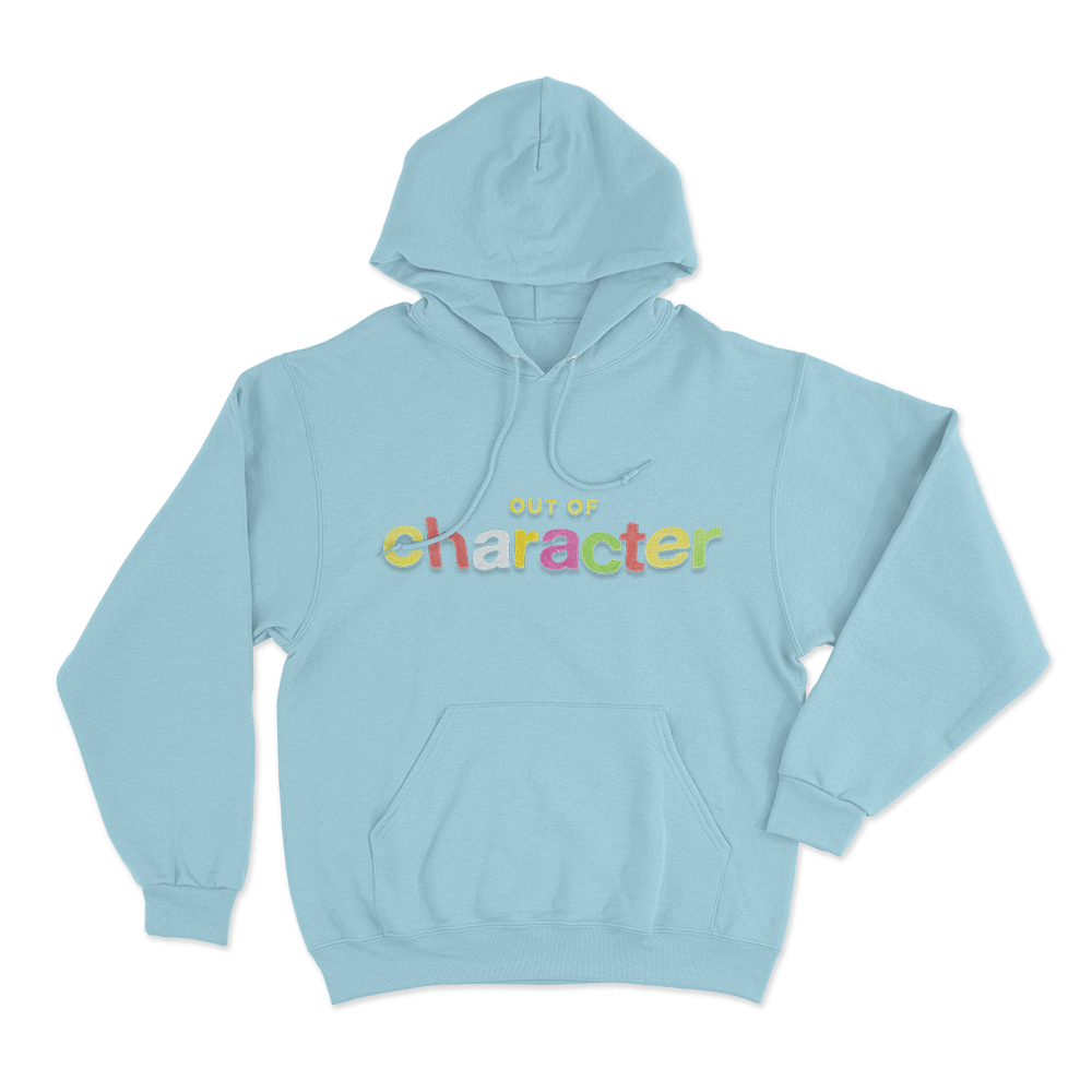 Colorful Out Of Character Unisex Hoodie Sky Blue Colorful Out Of Character Unisex Hoodie Sky Blue