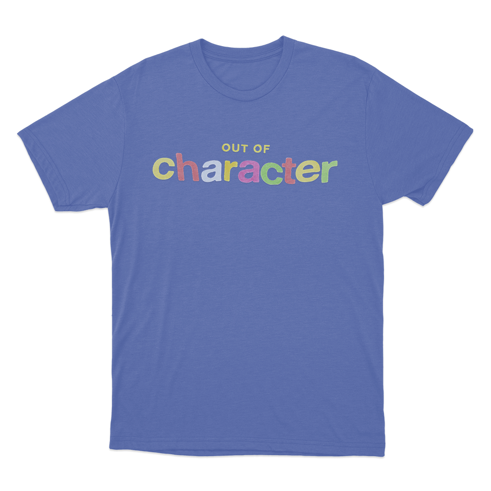 Colorful Out Of Character Unisex T Shirt Blue Colorful Out Of Character Unisex T Shirt Blue