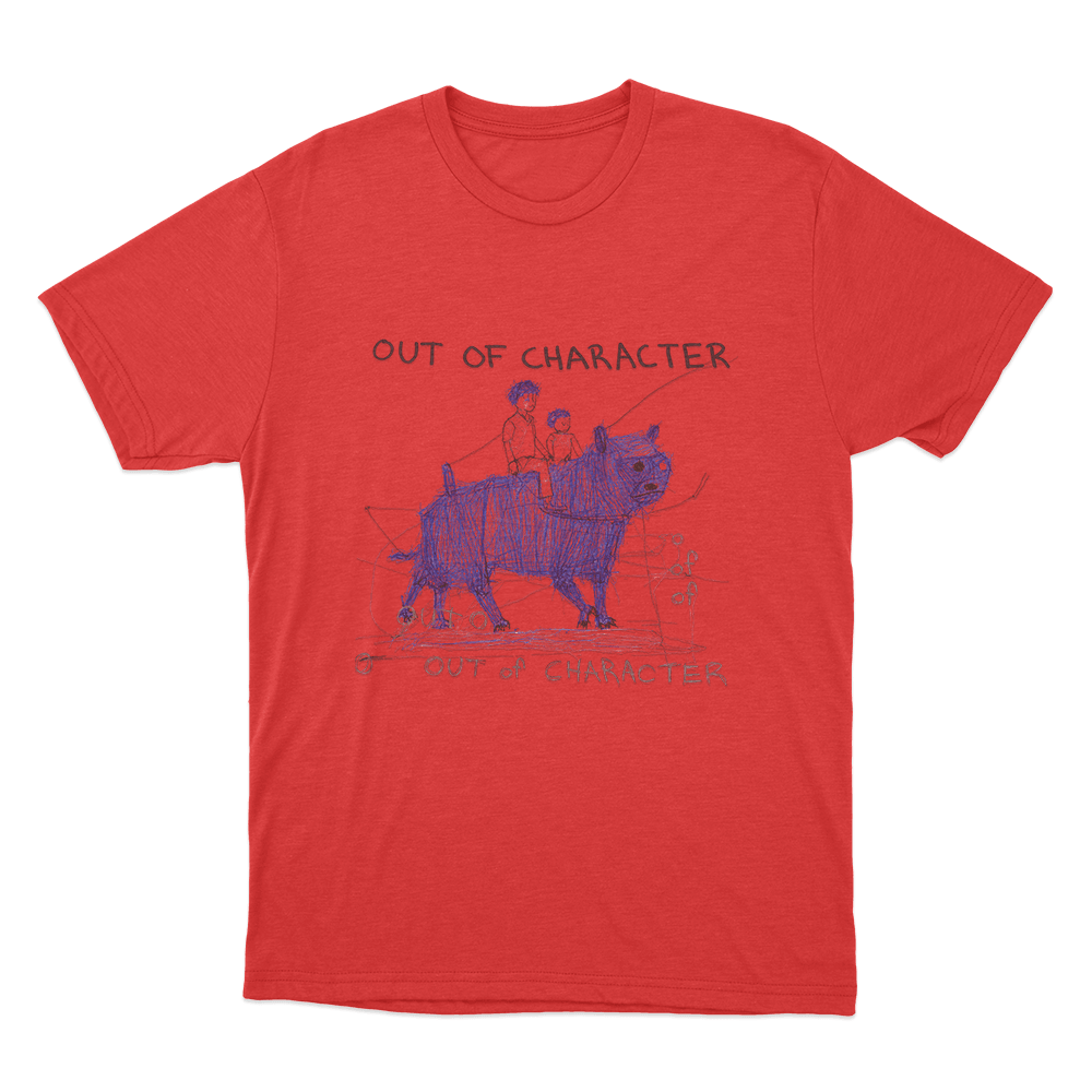 Out Of Character Sketch Unisex T Shirt Red Out Of Character Sketch Unisex T Shirt Red