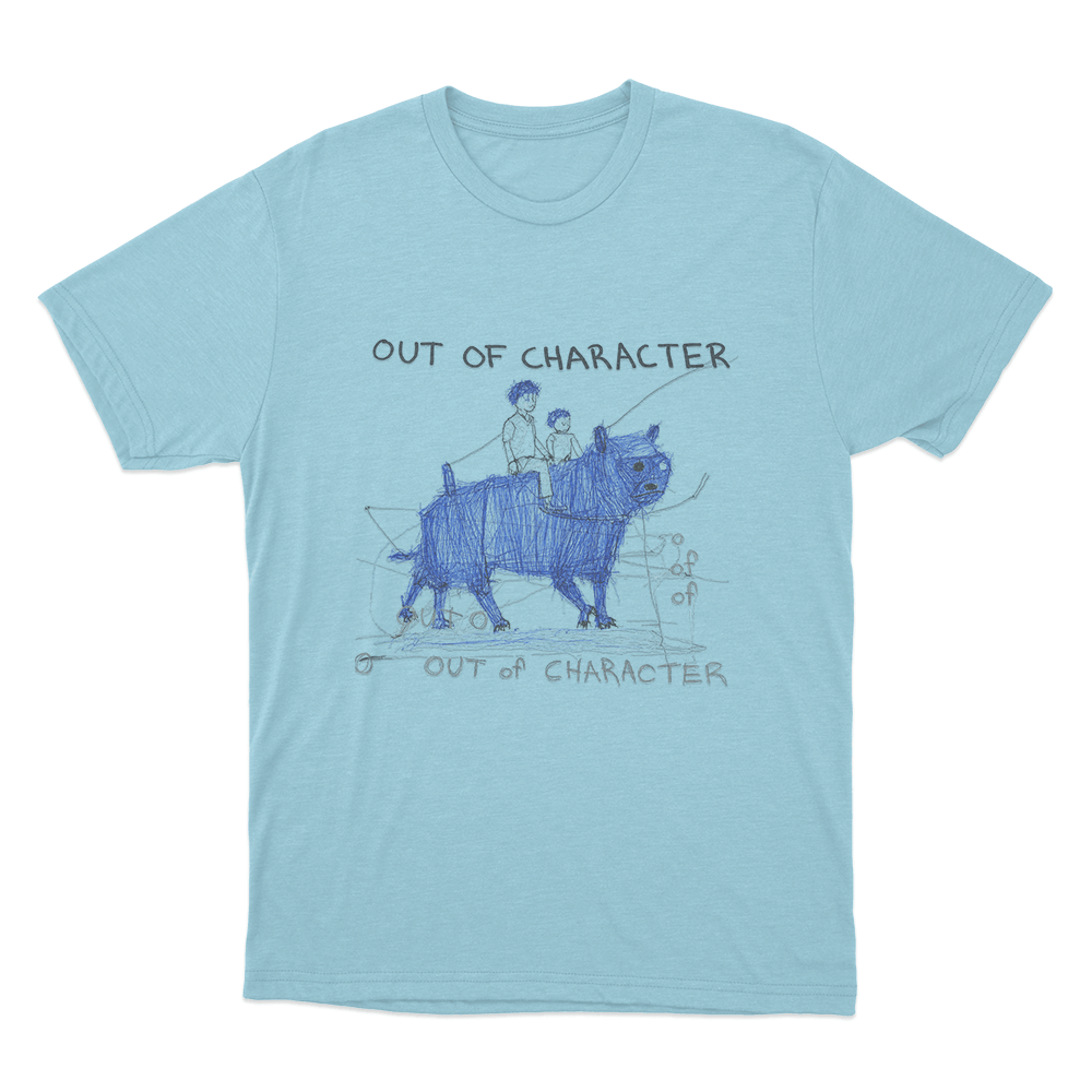 Out Of Character Sketch Unisex T Shirt Sky Blue Out Of Character Sketch Unisex T Shirt Sky Blue