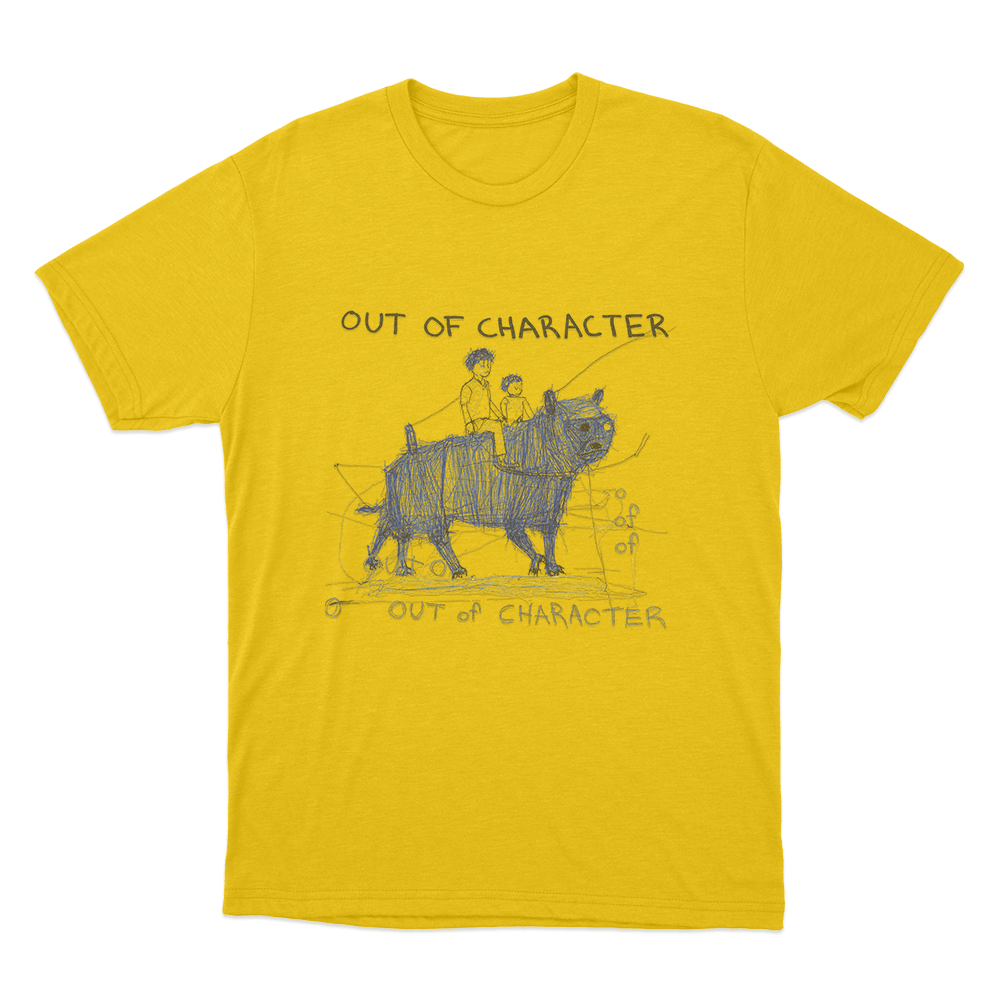 Out Of Character Sketch Unisex T Shirt Yellow Out Of Character Sketch Unisex T Shirt Yellow