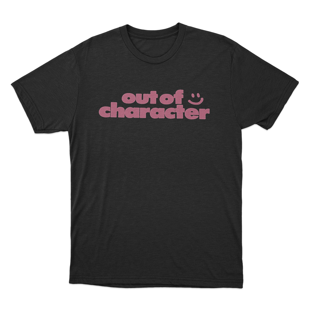 Out Of Character Smile Unisex T Shirt Black Out Of Character Smile Unisex T Shirt Black