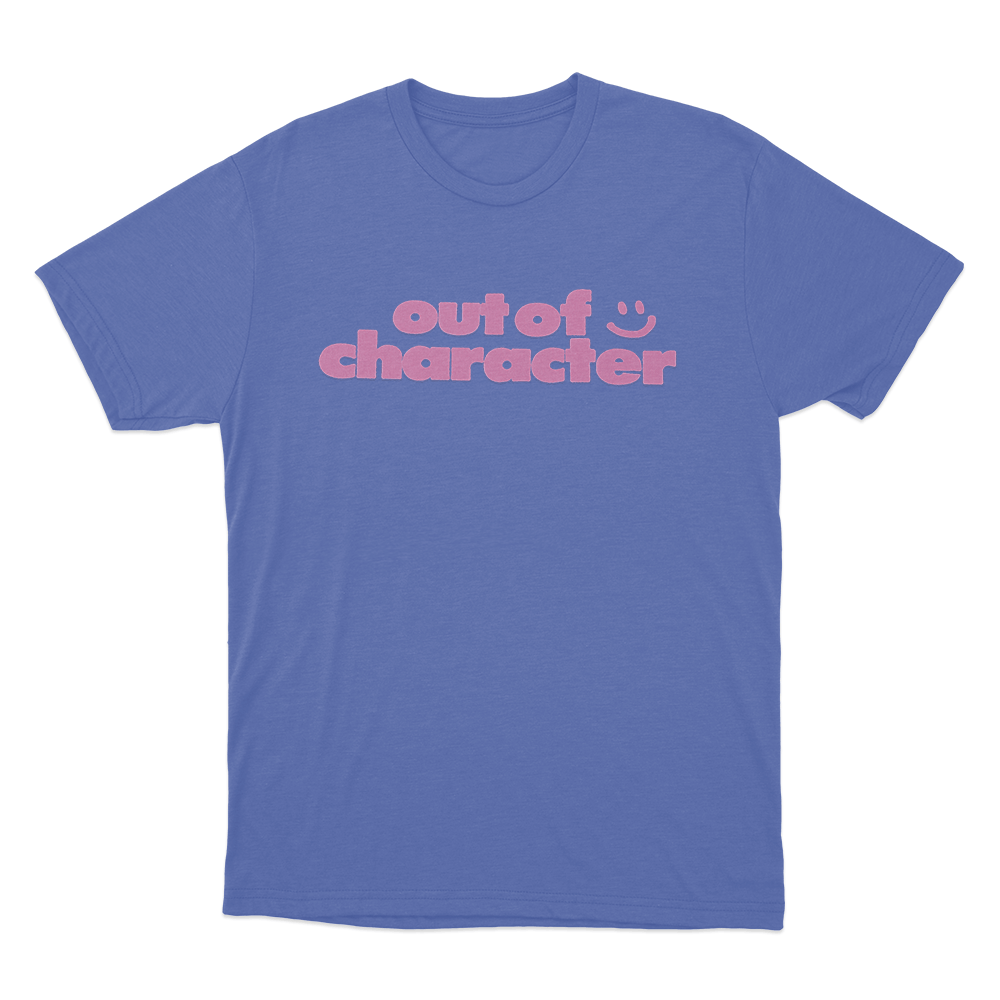 Out Of Character Smile Unisex T Shirt Blue Out Of Character Smile Unisex T Shirt Blue